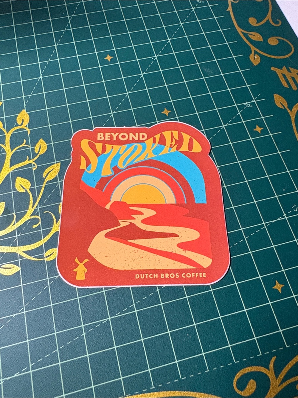 Dutch Bros Red, Blue, Yellow 'Beyond Stoked' Sticker